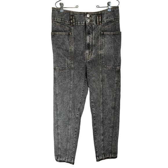 NWT Isabel Marant Tess Faded Boyfriend Jeans Grey High Rise Straight FR 38 US 6 - Picture 4 of 14
